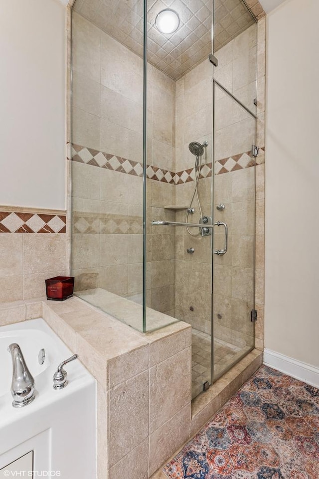 4141 N Kedzie Ave Unit 204, Chicago, IL 60618 - bathroom with a garden tub and a shower stall