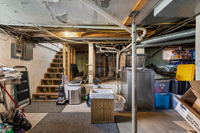 207 N E Ave, Ogden, IL 61859 - below grade area with electric panel and stairs