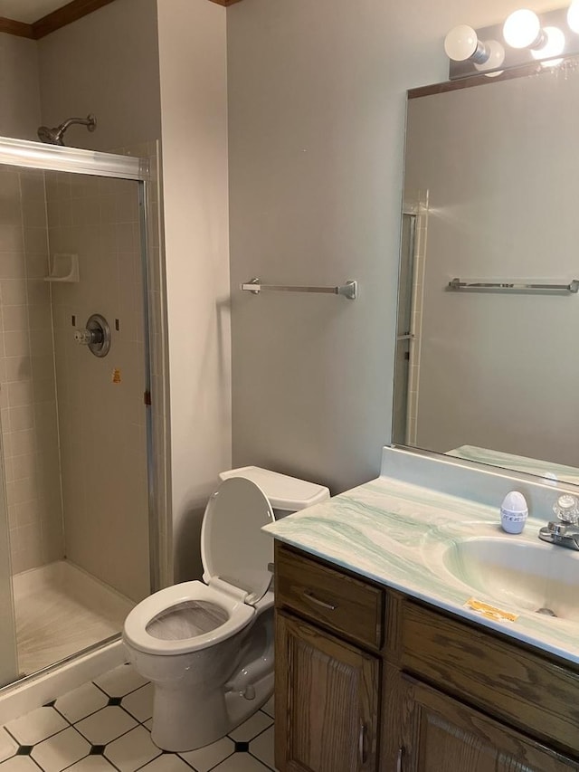 1926 Grove Ave, Schaumburg, IL 60193 - bathroom with toilet, a shower stall, and vanity