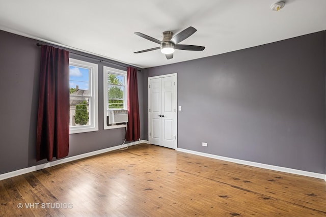 374 E Crystal Lake Ave, Crystal Lake, IL 60014 - unfurnished room with a ceiling fan, baseboards, wood finished floors, and a smoke detector