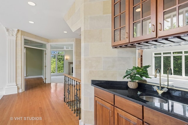 41W180 Highwood Ct, Elburn, IL 60119 - bar featuring light wood-style flooring, plenty of natural light, and recessed lighting
