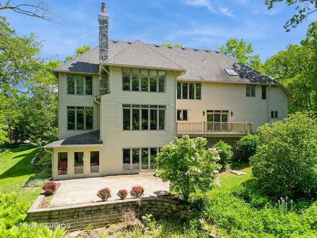 41W180 Highwood Ct, Elburn, IL 60119 - back of property with a chimney, a patio, and a deck
