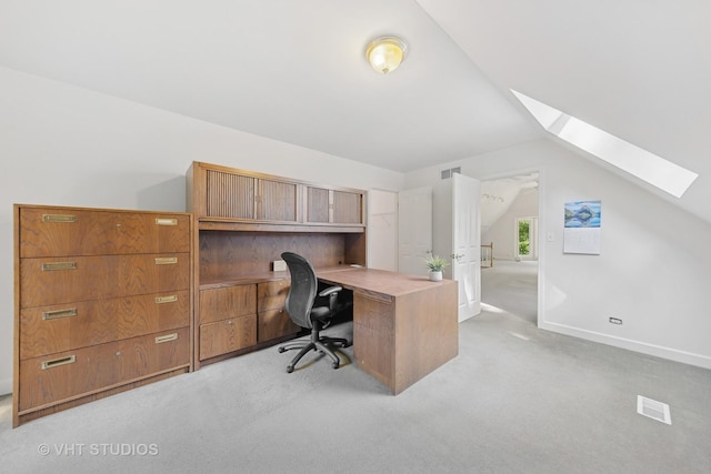 41W180 Highwood Ct, Elburn, IL 60119 - carpeted home office with a skylight and lofted ceiling