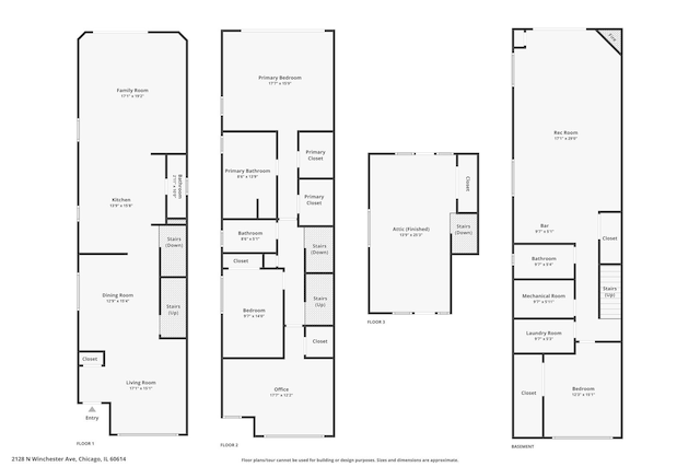 2128 N Winchester Ave, Chicago, IL 60614 - property floor plan