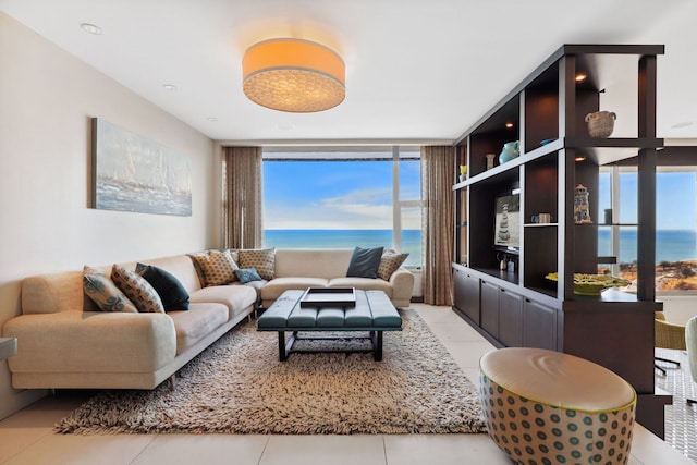 3200 N Lake Shore Dr Unit 2905, Chicago, IL 60657 - living room featuring light tile patterned floors and floor to ceiling windows