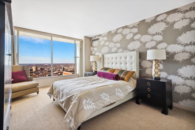 3200 N Lake Shore Dr Unit 2905, Chicago, IL 60657 - bedroom with carpet flooring and wallpapered walls