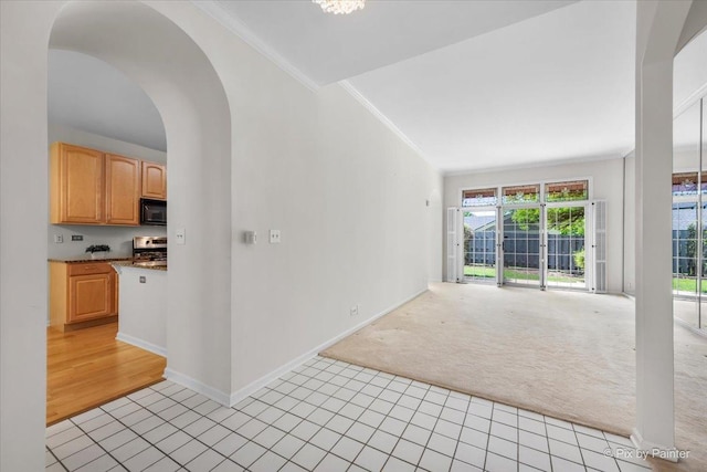 324 Torrington Dr, Bloomingdale, IL 60108 - spare room featuring light carpet, light tile patterned flooring, plenty of natural light, and ornamental molding