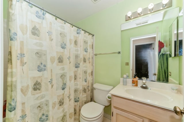 1431 Orleans Dr, Mundelein, IL 60060 - bathroom with vanity, toilet, and curtained shower