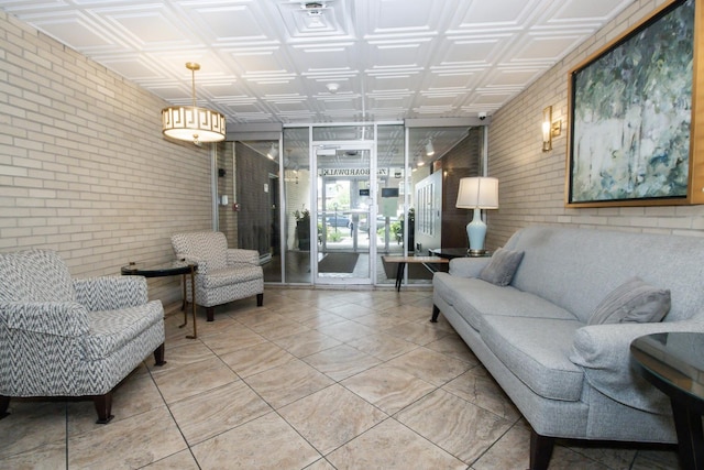 235 Marengo Ave Unit 3B, Forest Park, IL 60130 - common area with brick wall and an ornate ceiling