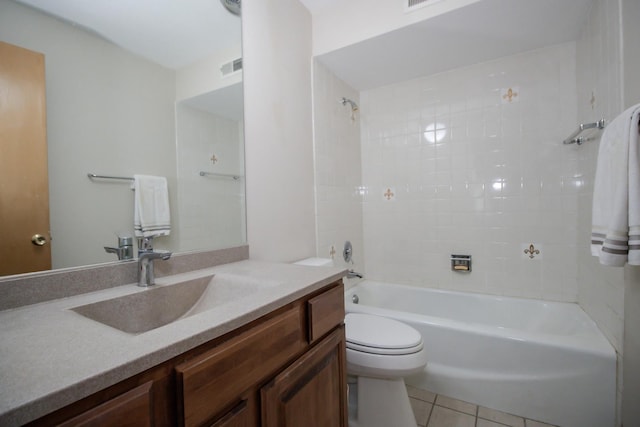 235 Marengo Ave Unit 3B, Forest Park, IL 60130 - bathroom featuring toilet, tile patterned floors, vanity, and shower / bathtub combination