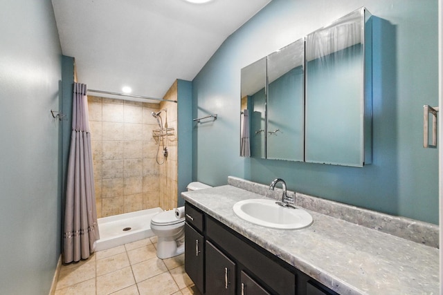 2S404 Emerald Green Dr Unit 44-H, Warrenville, IL 60555 - bathroom featuring a shower stall, vanity, tile patterned floors, and recessed lighting
