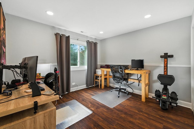 2S404 Emerald Green Dr Unit 44-H, Warrenville, IL 60555 - office area with wood finished floors and recessed lighting