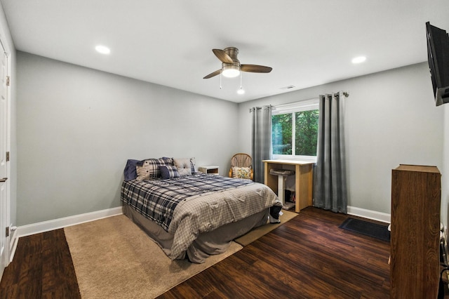 2S404 Emerald Green Dr Unit 44-H, Warrenville, IL 60555 - bedroom with wood finished floors, recessed lighting, and ceiling fan