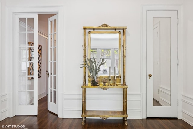3120 N Sheridan Rd Unit A1, Chicago, IL 60657 - hall featuring french doors and dark wood finished floors