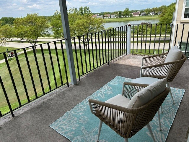 13750 S Bristlecone Dr Unit 408, Plainfield, IL 60544 - balcony with a water view