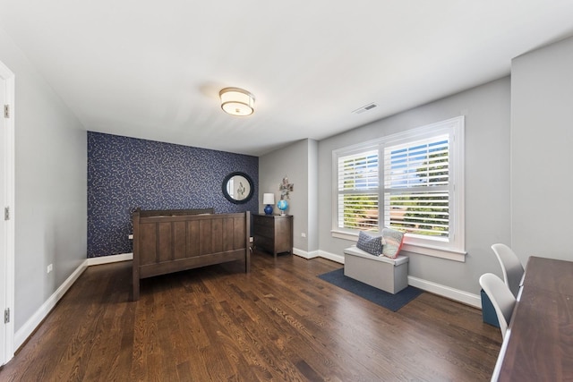 3828 Venard Rd, Downers Grove, IL 60515 - bedroom with wood finished floors and wallpapered walls