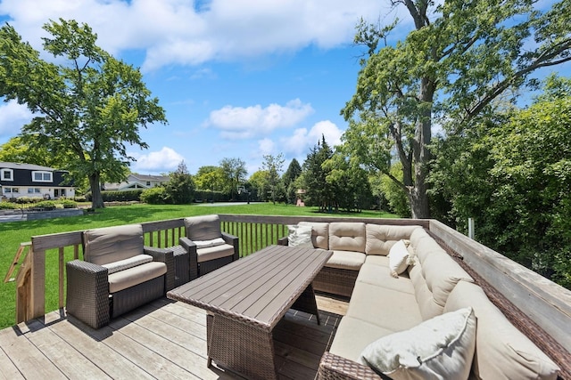 3828 Venard Rd, Downers Grove, IL 60515 - deck with outdoor lounge area and a lawn