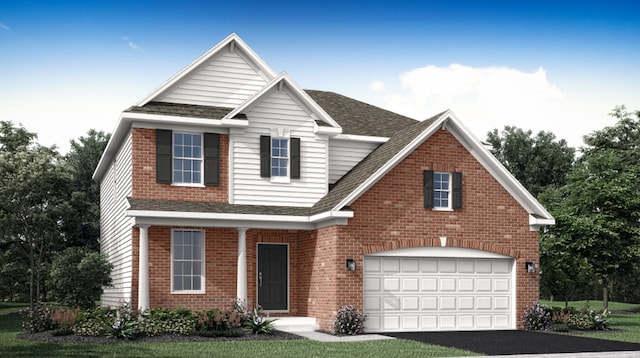 219 Rhinebeck Way, Algonquin, IL 60102 - traditional-style home featuring asphalt driveway, brick siding, roof with shingles, and an attached garage