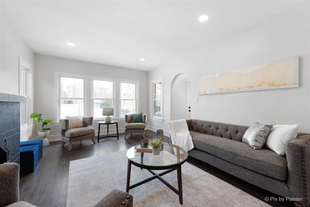 4846 W Roscoe St, Chicago, IL 60641 - living area with wood finished floors, recessed lighting, and baseboards