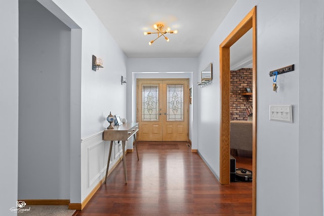 1245 W Lotus Ln, Kankakee, IL 60901 - foyer with a chandelier and wood finished floors