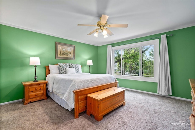 328 Persimmon Ln, Oswego, IL 60543 - bedroom with carpet flooring, baseboards, and ceiling fan