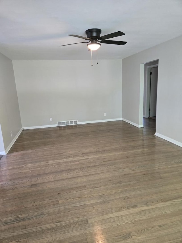 17506 Bernadine St, Lansing, IL 60438 - empty room with a ceiling fan, baseboards, and wood finished floors