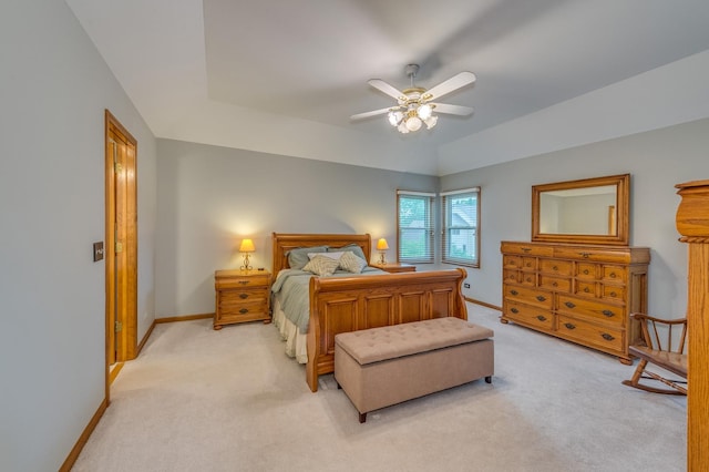 3368 Charlemaine Dr, Aurora, IL 60504 - bedroom with light colored carpet, baseboards, and a ceiling fan