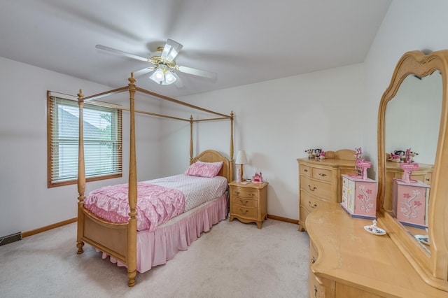 3368 Charlemaine Dr, Aurora, IL 60504 - bedroom featuring light colored carpet, baseboards, and ceiling fan