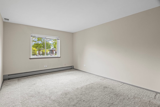 2420 E Brandenberry Ct Unit 2F, Arlington Heights, IL 60004 - empty room featuring a baseboard radiator, carpet flooring, and baseboards