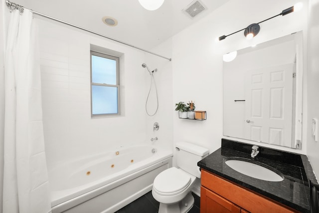 3406 W Medill Ave Unit 1, Chicago, IL 60647 - bathroom featuring a combined bath / shower with jetted tub, vanity, and toilet