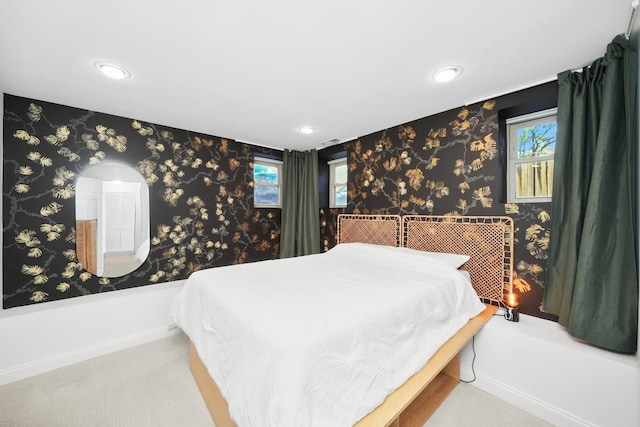 3406 W Medill Ave Unit 1, Chicago, IL 60647 - bedroom with wallpapered walls and recessed lighting