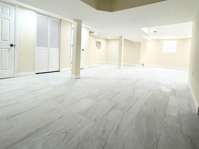 1426 N Central Park Ave, Chicago, IL 60651 - basement featuring baseboards, light marble finish floors, and recessed lighting