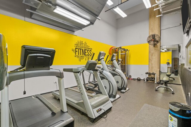 1645 W Ogden Ave Unit 304, Chicago, IL 60612 - exercise room featuring a high ceiling