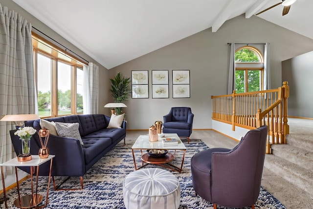 2807 Southwind Dr, New Lenox, IL 60451 - living room with carpet floors, ceiling fan, and baseboards