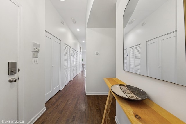 1615 N Oakley Ave Unit 2S, Chicago, IL 60647 - corridor featuring wood finished floors, recessed lighting, and baseboards