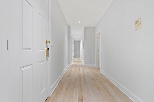 6233 S Woodlawn Ave Unit 2, Chicago, IL 60637 - corridor featuring light wood finished floors, baseboards, and recessed lighting