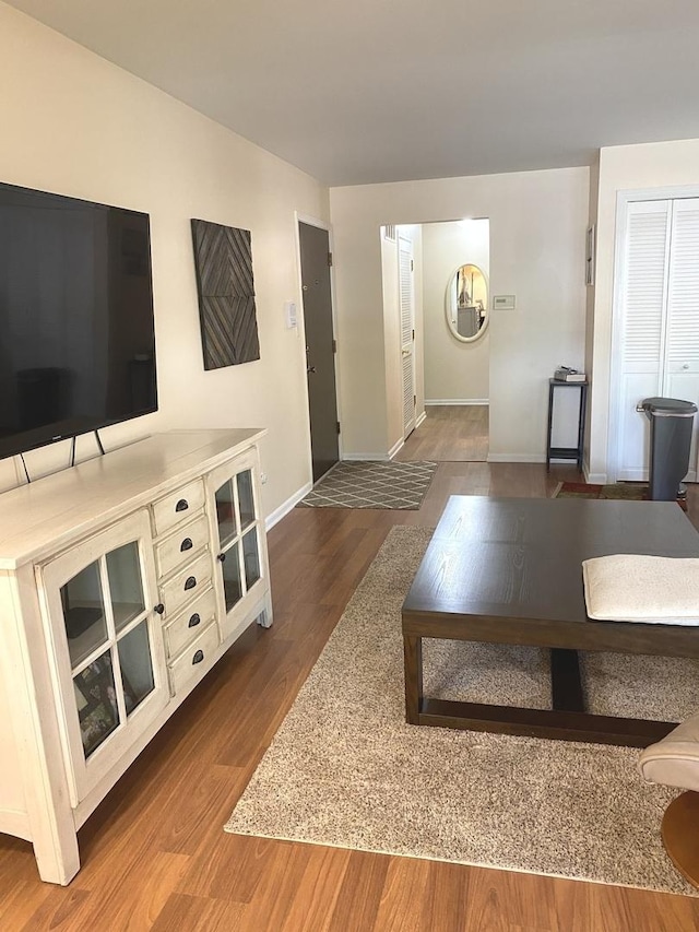 17612 71st Ct Unit 1N, Tinley Park, IL 60477 - living room featuring baseboards and dark wood finished floors