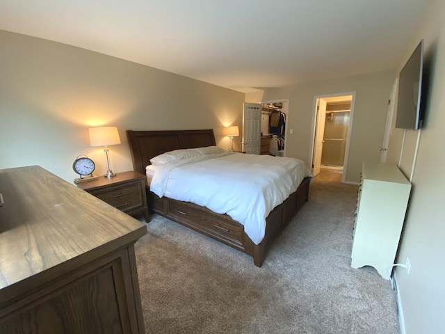 17612 71st Ct Unit 1N, Tinley Park, IL 60477 - bedroom featuring light colored carpet, a walk in closet, and a closet