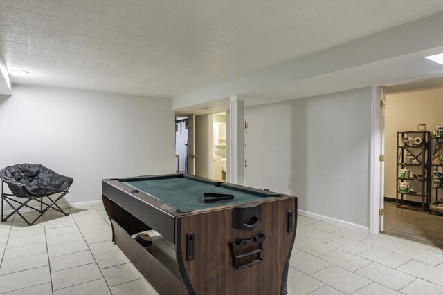 3106 Lebanon Ave, Zion, IL 60099 - playroom with light tile patterned floors, baseboards, and pool table