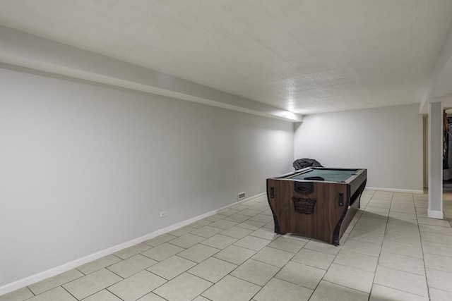 3106 Lebanon Ave, Zion, IL 60099 - playroom featuring billiards table, light tile patterned flooring, and baseboards