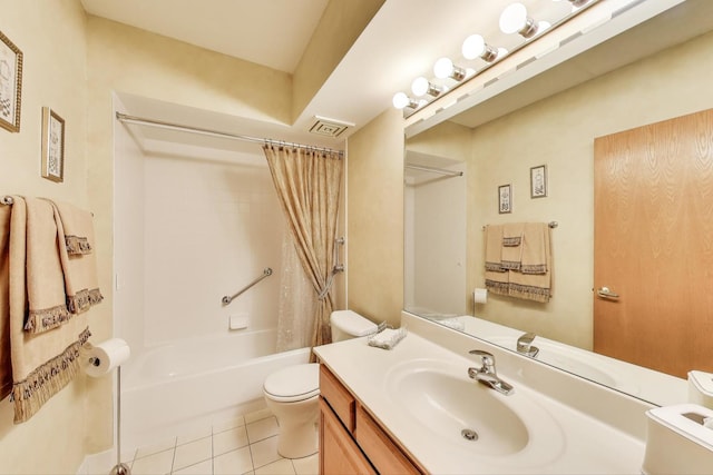 5555 N Cumberland Ave Unit 309, Chicago, IL 60656 - full bath with vanity, shower / tub combo with curtain, and tile patterned flooring