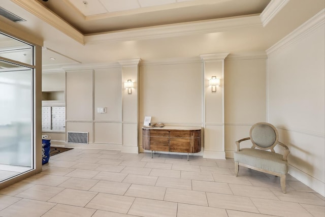 5555 N Cumberland Ave Unit 309, Chicago, IL 60656 - building lobby with ornamental molding and a decorative wall