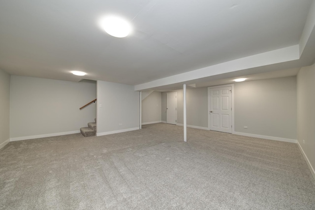 1770 Henley St Unit C, Glenview, IL 60025 - finished basement with stairs, carpet floors, and baseboards