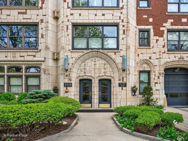 3920 N Lake Shore Dr Unit 12N, Chicago, IL 60613 - property entrance with stone siding and french doors