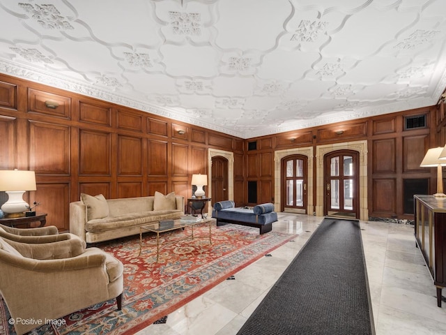 3920 N Lake Shore Dr Unit 12N, Chicago, IL 60613 - building lobby featuring wood walls and ornamental molding