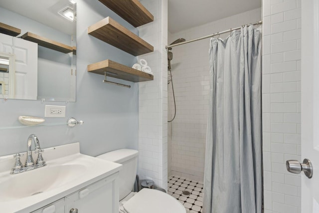 1830 W 18th St, Chicago, IL 60608 - bathroom featuring toilet, vanity, and tiled shower