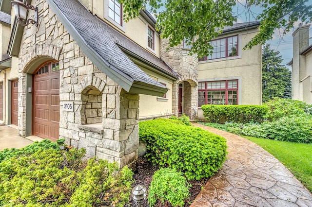 2105 Lillian Ln, Lisle, IL 60532 - view of exterior entry featuring stone siding and stucco siding
