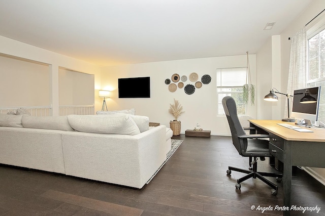 2624 Evergreen Cir, Mchenry, IL 60050 - home office featuring healthy amount of natural light and dark wood finished floors