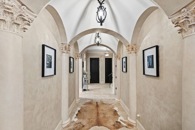 115 Carmela Ct, Bloomingdale, IL 60108 - hall featuring arched walkways and decorative columns
