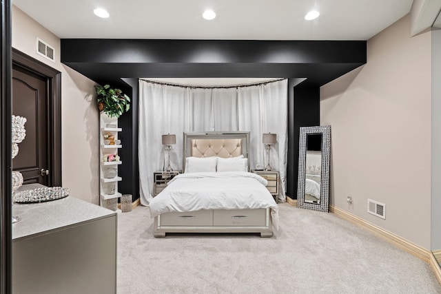 115 Carmela Ct, Bloomingdale, IL 60108 - bedroom featuring light colored carpet, baseboards, and recessed lighting